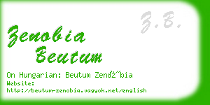 zenobia beutum business card